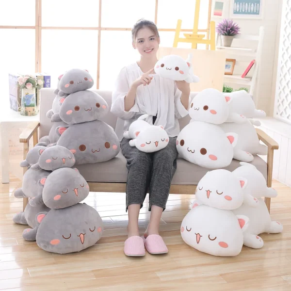 35cm Kawaii Lying Cat Plush Toys Stuffed Cute Cat Doll Lovely Animal Pillow Soft Cartoon Toys for Children Girls Christmas Gift