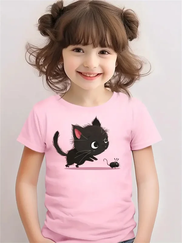 Cartoon Animal Cat 3d Printed T Shirt Girls T-Shirts Trendy Girl Children Tshirts Casual Baby Clothes Top Tee - Image 6