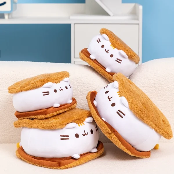 15cm Cute Chocolate Sandwich Cookie Fat Cat Throw Pillow Plush Toys Biscuit Cat Dolls Stuffed Animals Birthday Gifts For Kids - Image 2