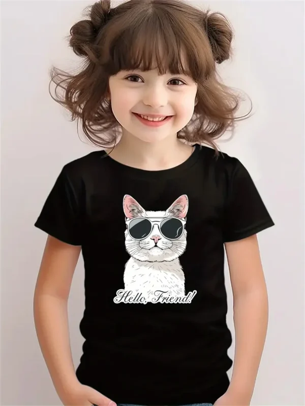 Cartoon Animal Cat 3d Printed T Shirt Girls T-Shirts Trendy Girl Children Tshirts Casual Baby Clothes Top Tee - Image 5