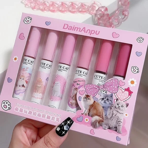 Cute Cat Lip Glaze Set (6 Colors) - Image 3