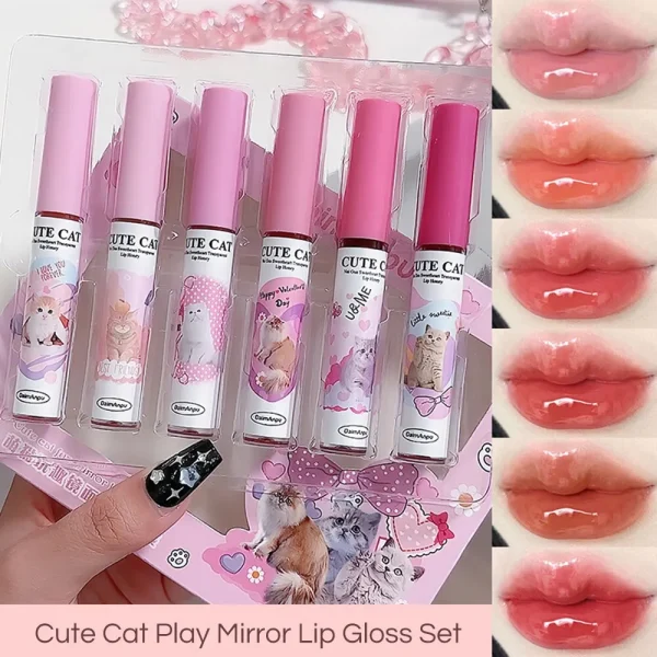 Cute Cat Lip Glaze Set (6 Colors)