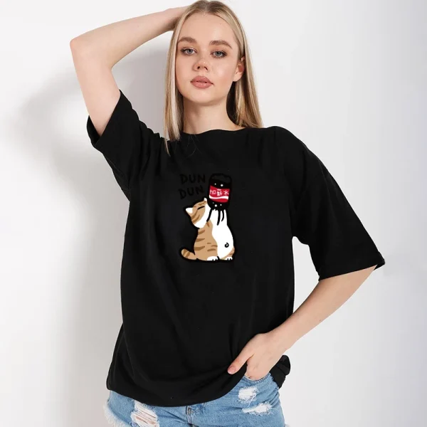 Funny Cat anime Print Women Casual T-Shirt Women Men Summer Harajuku T Shirts Girl Boy Casual Fashion Kawaii Clothes - Image 6