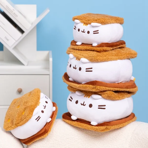 15cm Cute Chocolate Sandwich Cookie Fat Cat Throw Pillow Plush Toys Biscuit Cat Dolls Stuffed Animals Birthday Gifts For Kids - Image 4