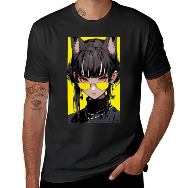 Cat Girl Anime, Aesthetic T-Shirt funnys shirts graphic tees customs cute clothes mens graphic t-shirts hip hop